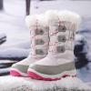image:imageDREAM PAIRS Girls Snow Boots Warm Cozy AntiSlip Lightweight Mid Calf Faux Fur Lining Winter Shoes for LittleBig KidsGreyPink