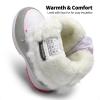 image:imageDREAM PAIRS Girls Snow Boots Warm Cozy AntiSlip Lightweight Mid Calf Faux Fur Lining Winter Shoes for LittleBig KidsGreyPink