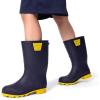 image:imageDREAM PAIRS Kids Rain Boots EasyOn Lightweight NonSlip Outsole for Boys amp Girls Outdoor Rainy Day PlayNavyYellow