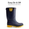 image:imageDREAM PAIRS Kids Rain Boots EasyOn Lightweight NonSlip Outsole for Boys amp Girls Outdoor Rainy Day PlayNavyYellow