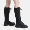 image:imageDREAM PAIRS Knee High Boots Women Fashion Combat Boots Chunky Platform Lace Up Lug Sole Boots For Women
