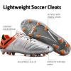 image:imageDREAM PAIRS Mens Sport Flexible Athletic Lace Up Light Weight Outdoor Cleats Football Soccer ShoesSilverOrangeBlack