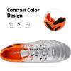 image:imageDREAM PAIRS Mens Sport Flexible Athletic Lace Up Light Weight Outdoor Cleats Football Soccer ShoesSilverOrangeBlack