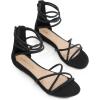 image:imageDREAM PAIRS Womens Ankle Strap Flat Sandals Summer Dressy Strappy Gladiator Rhinestones SandalsBlack