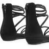 image:imageDREAM PAIRS Womens Ankle Strap Flat Sandals Summer Dressy Strappy Gladiator Rhinestones SandalsBlack