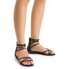 image:imageDREAM PAIRS Womens Ankle Strap Flat Sandals Summer Dressy Strappy Gladiator Rhinestones SandalsBlackPu