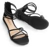 image:imageDREAM PAIRS Womens Ankle Strap Flat Sandals Summer Dressy Strappy Gladiator Rhinestones SandalsBlackPu