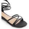 image:imageDREAM PAIRS Womens Ankle Strap Flat Sandals Summer Dressy Strappy Gladiator Rhinestones SandalsBlackPu