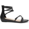 image:imageDREAM PAIRS Womens Ankle Strap Flat Sandals Summer Dressy Strappy Gladiator Rhinestones SandalsBlackPu