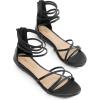 image:imageDREAM PAIRS Womens Ankle Strap Flat Sandals Summer Dressy Strappy Gladiator Rhinestones SandalsBlackPu