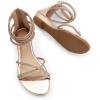 image:imageDREAM PAIRS Womens Ankle Strap Flat Sandals Summer Dressy Strappy Gladiator Rhinestones SandalsChampagneGoldpu
