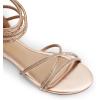image:imageDREAM PAIRS Womens Ankle Strap Flat Sandals Summer Dressy Strappy Gladiator Rhinestones SandalsChampagneGoldpu
