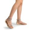 image:imageDREAM PAIRS Womens Ankle Strap Flat Sandals Summer Dressy Strappy Gladiator Rhinestones SandalsGold