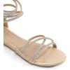 image:imageDREAM PAIRS Womens Ankle Strap Flat Sandals Summer Dressy Strappy Gladiator Rhinestones SandalsGold