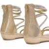image:imageDREAM PAIRS Womens Ankle Strap Flat Sandals Summer Dressy Strappy Gladiator Rhinestones SandalsGold