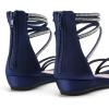 image:imageDREAM PAIRS Womens Ankle Strap Flat Sandals Summer Dressy Strappy Gladiator Rhinestones SandalsNavy