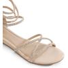image:imageDREAM PAIRS Womens Ankle Strap Flat Sandals Summer Dressy Strappy Gladiator Rhinestones SandalsNude