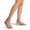 image:imageDREAM PAIRS Womens Ankle Strap Flat Sandals Summer Dressy Strappy Gladiator Rhinestones SandalsNude
