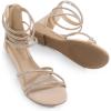 image:imageDREAM PAIRS Womens Ankle Strap Flat Sandals Summer Dressy Strappy Gladiator Rhinestones SandalsNude