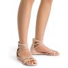 image:imageDREAM PAIRS Womens Ankle Strap Flat Sandals Summer Dressy Strappy Gladiator Rhinestones SandalsNudePu