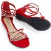 image:imageDREAM PAIRS Womens Ankle Strap Flat Sandals Summer Dressy Strappy Gladiator Rhinestones SandalsRed