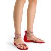 image:imageDREAM PAIRS Womens Ankle Strap Flat Sandals Summer Dressy Strappy Gladiator Rhinestones SandalsRed