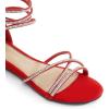 image:imageDREAM PAIRS Womens Ankle Strap Flat Sandals Summer Dressy Strappy Gladiator Rhinestones SandalsRed