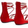image:imageDREAM PAIRS Womens Ankle Strap Flat Sandals Summer Dressy Strappy Gladiator Rhinestones SandalsRed