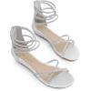 image:imageDREAM PAIRS Womens Ankle Strap Flat Sandals Summer Dressy Strappy Gladiator Rhinestones SandalsSilver