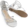 image:imageDREAM PAIRS Womens Ankle Strap Flat Sandals Summer Dressy Strappy Gladiator Rhinestones SandalsSilver
