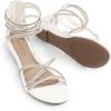 image:imageDREAM PAIRS Womens Ankle Strap Flat Sandals Summer Dressy Strappy Gladiator Rhinestones SandalsWhite