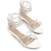 image:imageDREAM PAIRS Womens Ankle Strap Flat Sandals Summer Dressy Strappy Gladiator Rhinestones SandalsWhite