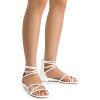 image:imageDREAM PAIRS Womens Ankle Strap Flat Sandals Summer Dressy Strappy Gladiator Rhinestones SandalsWhitePu