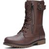 image:imageDREAM PAIRS Womens Combat Boots Built in Wallet Pocket Lace Up Military Bootie