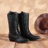 image:imageDREAM PAIRS Womens Cowboy Boots Pull On Cowgirl Boots Mid Calf Western Boots Available in Regular and Wide CalfBlack