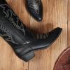 image:imageDREAM PAIRS Womens Cowboy Boots Pull On Cowgirl Boots Mid Calf Western Boots Available in Regular and Wide CalfBlackpu