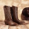 image:imageDREAM PAIRS Womens Cowboy Boots Pull On Cowgirl Boots Mid Calf Western Boots Available in Regular and Wide CalfBrownpu