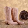 image:imageDREAM PAIRS Womens Cowboy Boots Pull On Cowgirl Boots Mid Calf Western Boots Available in Regular and Wide CalfPink