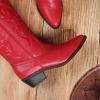 image:imageDREAM PAIRS Womens Cowboy Boots Pull On Cowgirl Boots Mid Calf Western Boots Available in Regular and Wide CalfRed