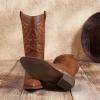 image:imageDREAM PAIRS Womens Cowboy Boots Pull On Cowgirl Boots Mid Calf Western Boots Available in Regular and Wide CalfTan