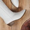 image:imageDREAM PAIRS Womens Cowboy Boots Pull On Cowgirl Boots Mid Calf Western Boots Available in Regular and Wide CalfWhite
