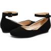 image:imageDREAM PAIRS Womens Dress Flats Ballet Low Wedge Round Toe Ankle Strap Comfortable Casual Flats ShoesBlack Nubuck
