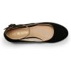 image:imageDREAM PAIRS Womens Dress Flats Ballet Low Wedge Round Toe Ankle Strap Comfortable Casual Flats ShoesBlack Nubuck