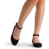 image:imageDREAM PAIRS Womens Dress Flats Ballet Low Wedge Round Toe Ankle Strap Comfortable Casual Flats ShoesBlack Suede
