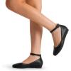 image:imageDREAM PAIRS Womens Dress Flats Ballet Low Wedge Round Toe Ankle Strap Comfortable Casual Flats ShoesBlackPu1