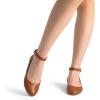 image:imageDREAM PAIRS Womens Dress Flats Ballet Low Wedge Round Toe Ankle Strap Comfortable Casual Flats ShoesBrownpu