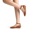 image:imageDREAM PAIRS Womens Dress Flats Ballet Low Wedge Round Toe Ankle Strap Comfortable Casual Flats ShoesBrownpu
