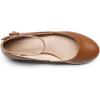 image:imageDREAM PAIRS Womens Dress Flats Ballet Low Wedge Round Toe Ankle Strap Comfortable Casual Flats ShoesBrownpu