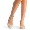 image:imageDREAM PAIRS Womens Dress Flats Ballet Low Wedge Round Toe Ankle Strap Comfortable Casual Flats ShoesGold Glitter