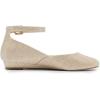 image:imageDREAM PAIRS Womens Dress Flats Ballet Low Wedge Round Toe Ankle Strap Comfortable Casual Flats ShoesGold Glitter
